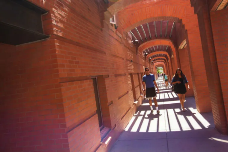 Residence hall walkway