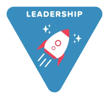 Leadership with a rocket in a triangle