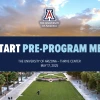 New Start Pre-Program Meeting slide with image of University of Arizona from above in the background.